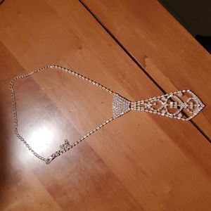 rhinestone tie necklace
